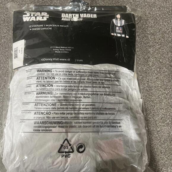 NEW ADULT Star Wars Disney Darth Vader Black 1-piece Halloween Costume Men Small - Picture 6 of 9